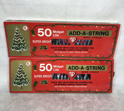 Gem Add-a-string 50 Midget Lites String Lights Super Bright 27  Multicolor