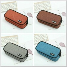 Student Pencil Case Large Capacity Canvas Pen Bag Cosmetic School Supplies