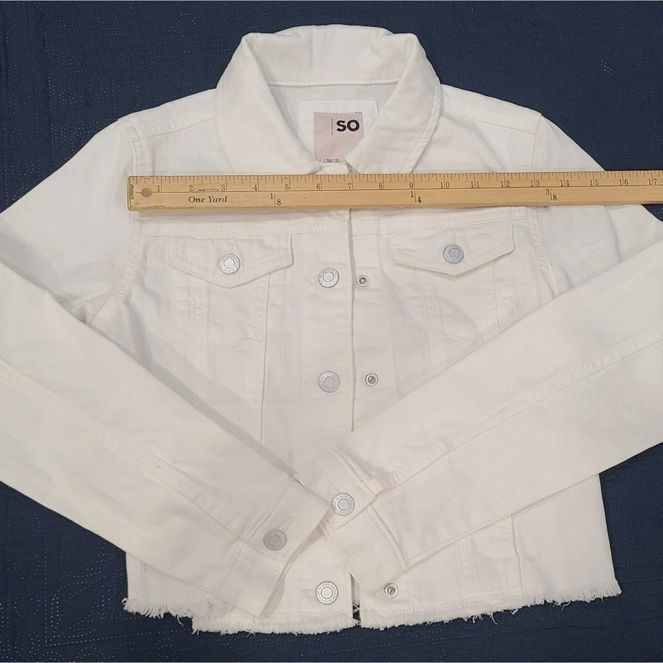 Chaqueta vaquera blanca SO para niñas talla 10 Foto 3 de 3