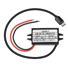 Waterproof 12V/24V to 5V USB C Converter, Quick Charge QC3.0 Type-C Black