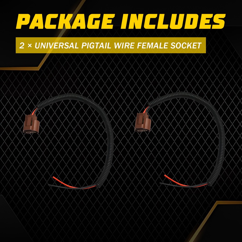 Extension Wire Pigtail Female U 9006 HB4 Two Connector Socket Harness Fog Light