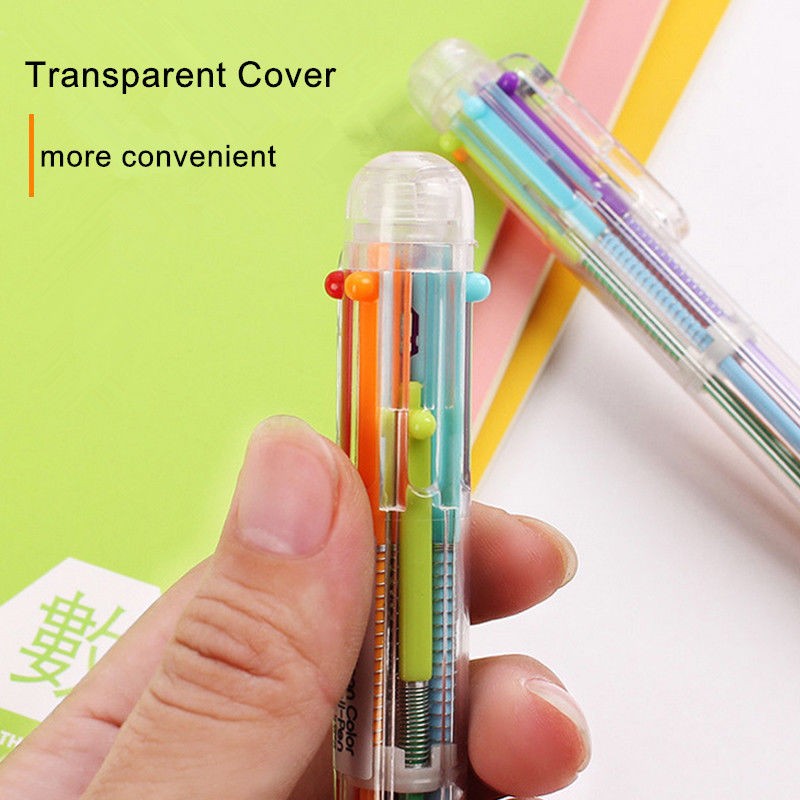 MultiColor 6 in 1 Retractable Stationery Ballpoint Pen Creative Student Favorite