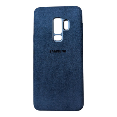 O7. Alcantara Cover For Samsung Galaxy S9+  Navy Blue (Suede-like Feel)
