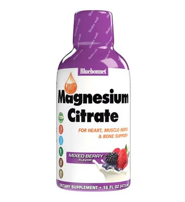 Worldwide 2 X Bluebonnet Nutrition Magnesium Citrate Liquid Mixed Berry -- 16