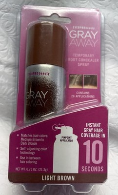 EVERPRObeauty Gray Away Temporary Root Concealer Spray - Light Brown - 20 app...