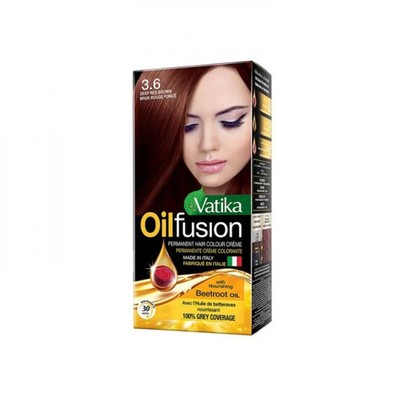Vatika Coloring Set - Dark Reddish Brown 3.6 | Permanent Hair Color with Beetroo