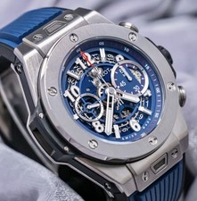 Hublot Big Bang Unico Titanium Blue 45 mm $21K MSRP Chronograph 411.NX.5179.RX 8