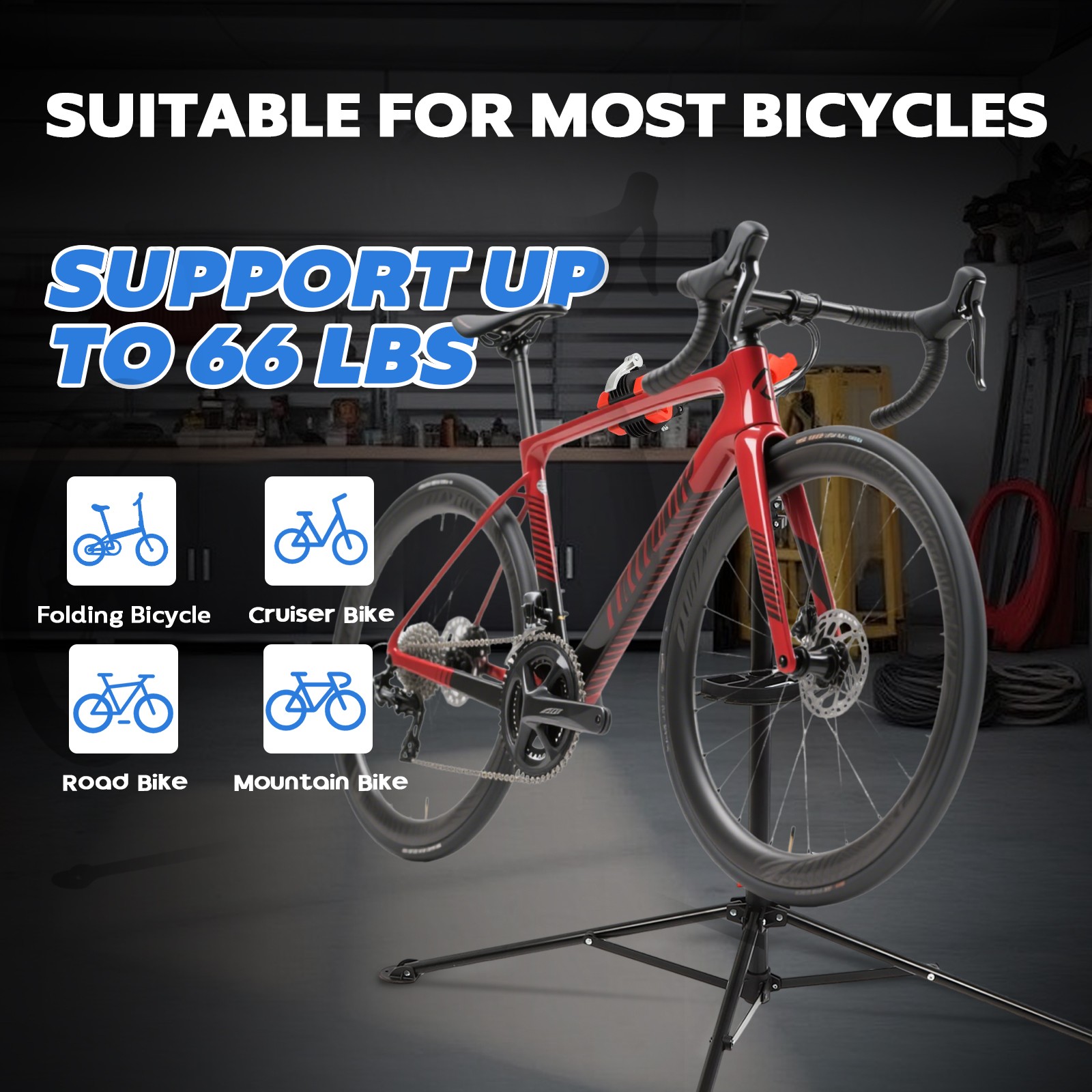 Bike Repair Stand Foldable Portable Height Adjustable Bike Stand for Maintenance