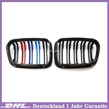 Für BMW 3er E46 4 Tür Limo 98-01 M-Farbe Nieren Kühlergrill Glänz Doppelsteg