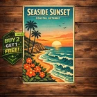 Encinitas California Seaside Coastal Tin Sign 8x12 Vintage Travel Wall Art