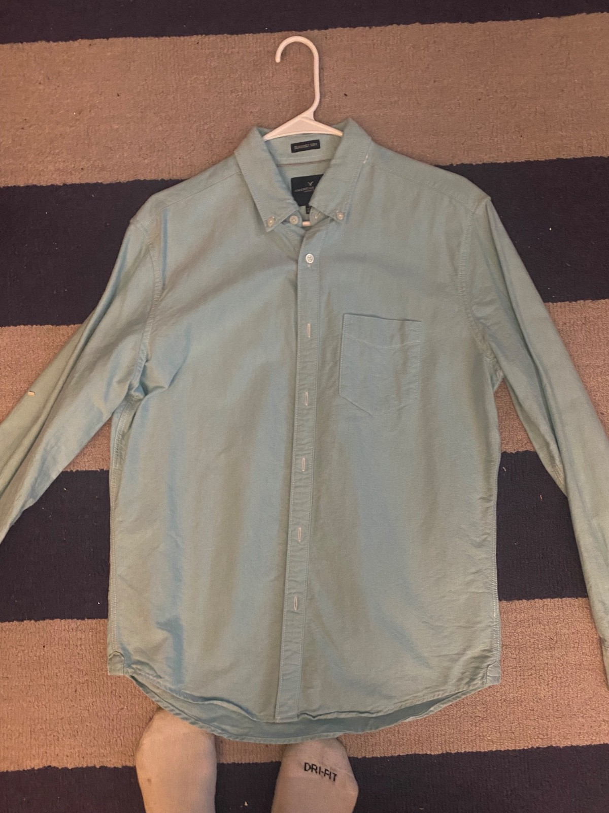 Medium Button Down Blue American eagle dress shirt - image 1
