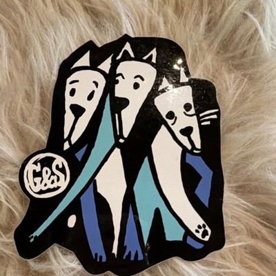 G&S Cartoon Graphic Sticker Decal for Skateboard - Black White Blue Cutout