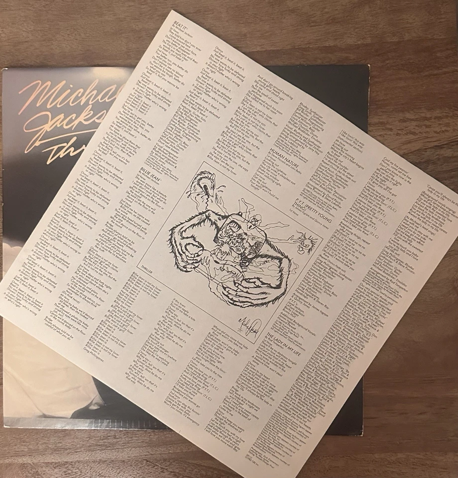 Michael Jackson Thriller Vinyl LP Record 1982 Epic Original - Image 2 of 4