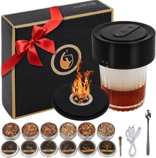 Electric Whiskey Smoker Kit Rechargeable Cocktail Smoker Kit With 6 Wood Chips