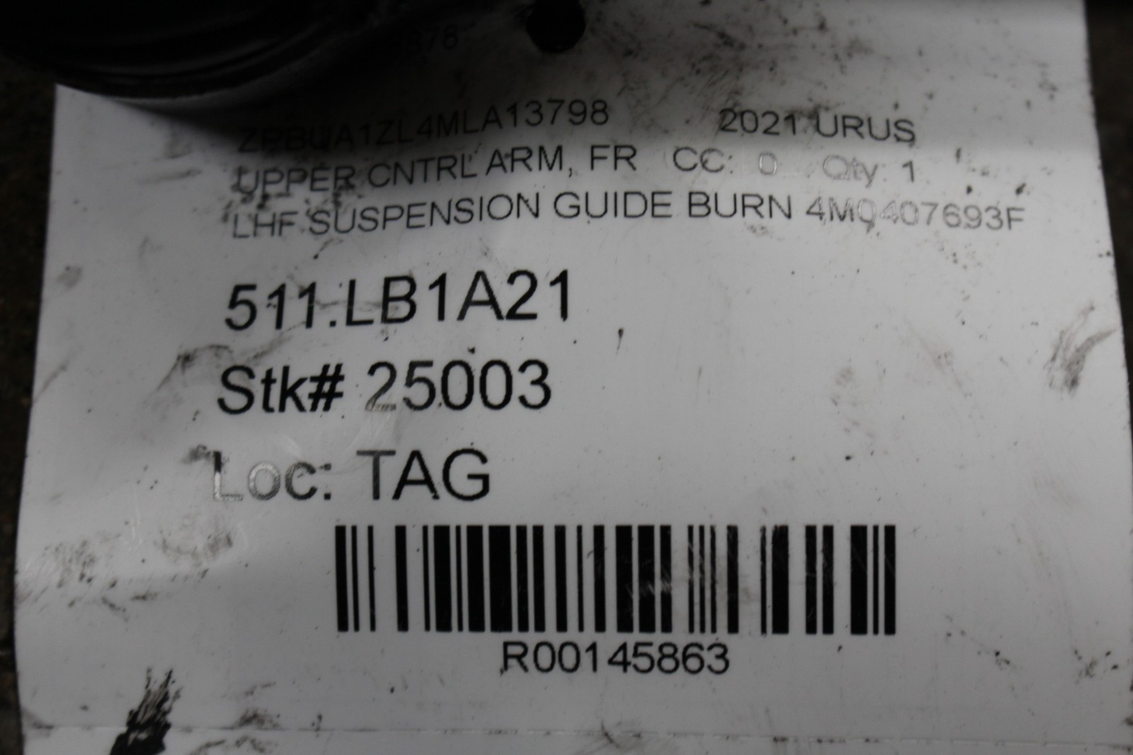 Lamborghini Urus, LH, Front Lower Guiding Control Arm, Dmg, Used, P/N 4M0407693E