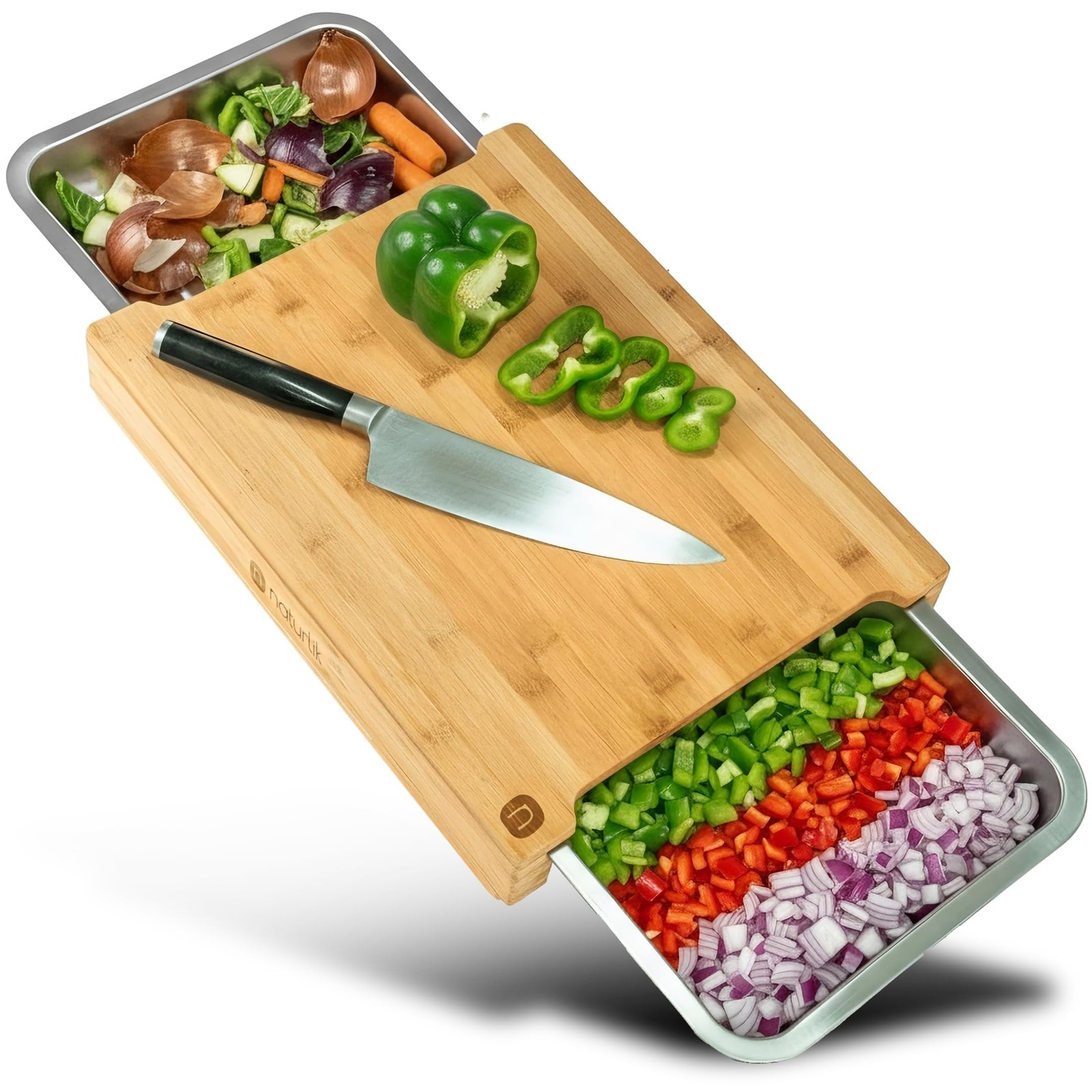 Planche à découper XL en bambou pour en finir avec le désordre en cuisine