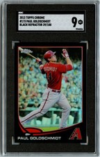 2013 TOPPS CHROME  #173 BLACK REFRACTOR #/100 PAUL GOLDSCHMIDT SGC 9 MINT
