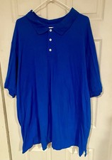 King Size Short Sleeve 3 Button Navy Blue Polo Shirt. Size 5XL