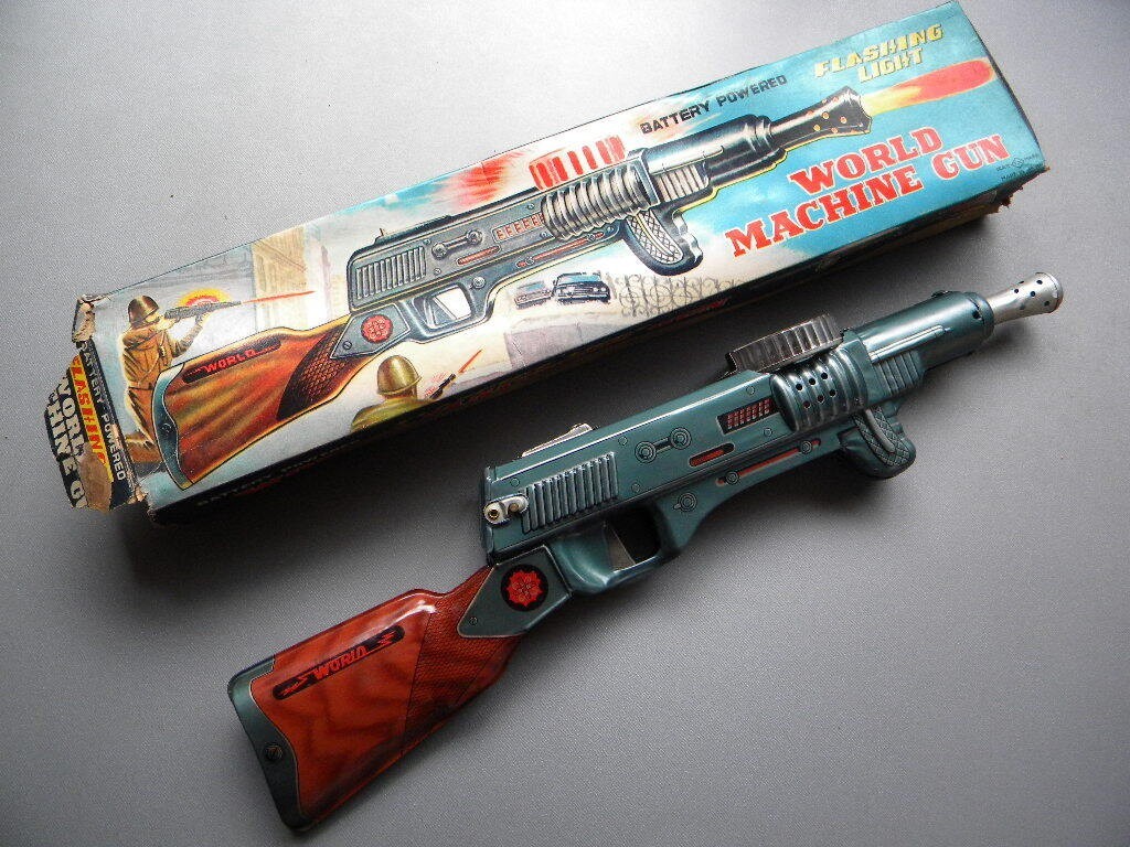 希少 NOMURA 野村トーイ ジャイアントマシンガン ヴィンテージ Vintage Nomura Toy Japan Machine Gun 45cm Flashing Light Sound