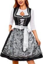 New Alte Liebe Bavarian Oktoberfest German Dirndl Dress Apron Size Small Black