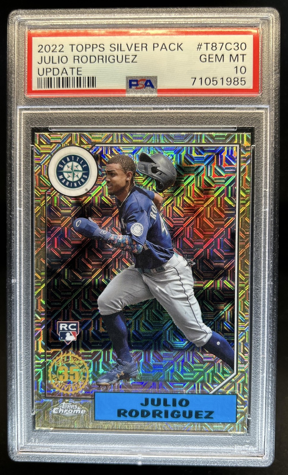 2022 Topps Update Julio Rodriguez 1987 Chrome Silver Packs RC #T87C-30 PSA 10