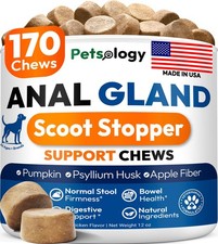 Anal Gland Support Chews for Dogs 170 Ct Scoot Treatment Dog Anal Gland Su...