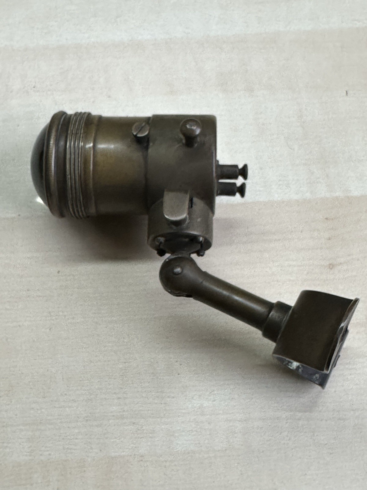 Antique Brass Industrial Inspection Magnifier Lamp – Bullseye Lens c1900