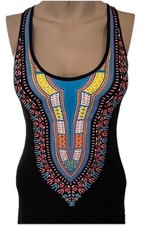 Fearn Cotton Tribal Print & Black Cut Out Back Maxi Dress Size 8