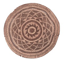 Hupa Winnowing Tray Basket ca. 1887  Size 1.875" H x 13.375 x 14" D  Hand Woven