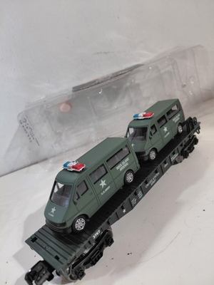 #ad Menards 279 3449 O Gauge Model Railroad United States Army Flat Car w Vans amp; Box $25.00