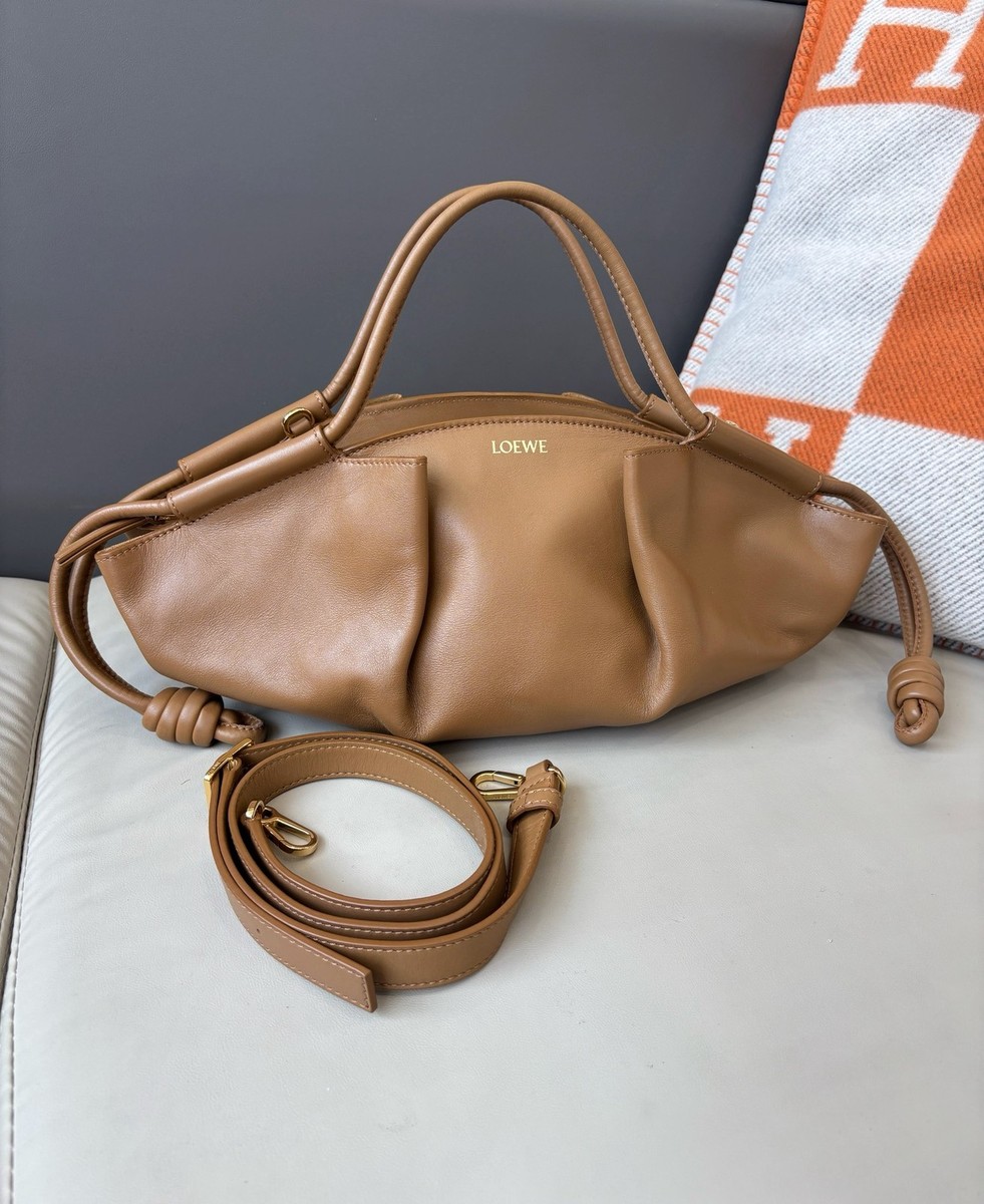 Loewe Paseo Hobo Shoulder Bag For Women Light Brown Iconic Anagram