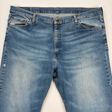 Wrangler Premium Quality Mens 42x30 Straight Leg Jeans Blue Vtg Y2K 2016