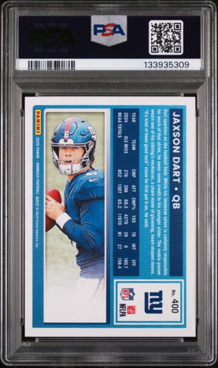 Graded 2025 Panini Donruss Jaxson Dart #400 Rookie RC Football