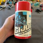 1991 HASBRO ALADDIN GI JOE LUNCHBOX SNAKE EYES THERMOS w/ RED CUP CLEAN