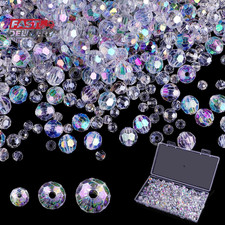 Crystal Glass Beads for Jewelry Making, 500 Pcs Assorted Crystal Beads Bulk, Mix