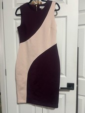 Calvin Klein Women’s Purple and Pink Fitted Sleeveless Dress