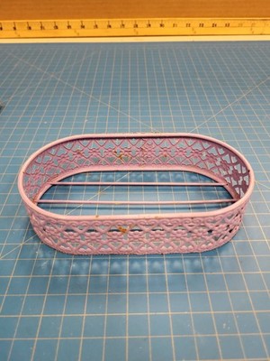 Vintage Shabby Chic Lavender Purple Metal Wire Soap Dish Heart Floral Basket Tra