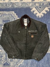 Vintage J97 Mos Carhartt Detroit Canvas Embroidered Jacket Size L