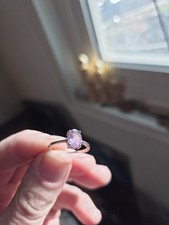 Vintage Beautiful Sterling Silver Purple Amethyst Ring Size 7