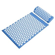 Acupressure Mat and Pillow Set for Back/Neck Pain, Acupuncture Aqua Blue