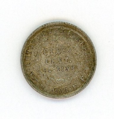 BOLIVIA 5 CENTAVOS 1883 PTS FE KM# 157.1 HIGH GRADE SILVER COIN (0.0333oz)
