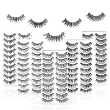 50 Pairs 5 Styles  False eyelashes set professional 100% Handmade natural, glamo