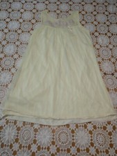 Vintage Aristocrat Yellow Chiffon Babydoll 1950's s cream lace