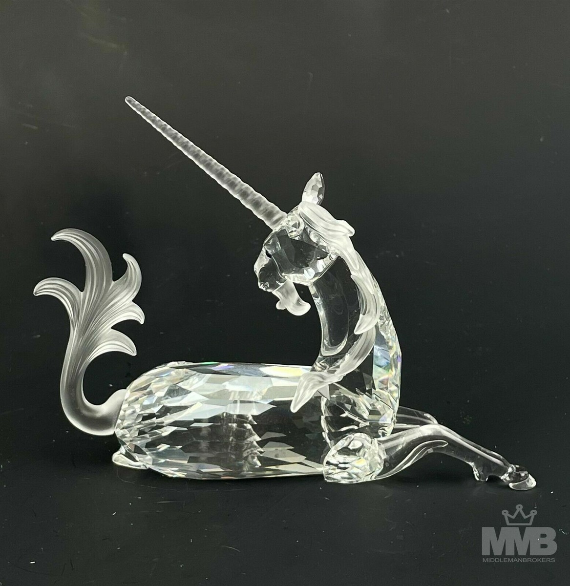 Retired Swarovski Austrian Crystal Unicorn Signed Glass Figurine w