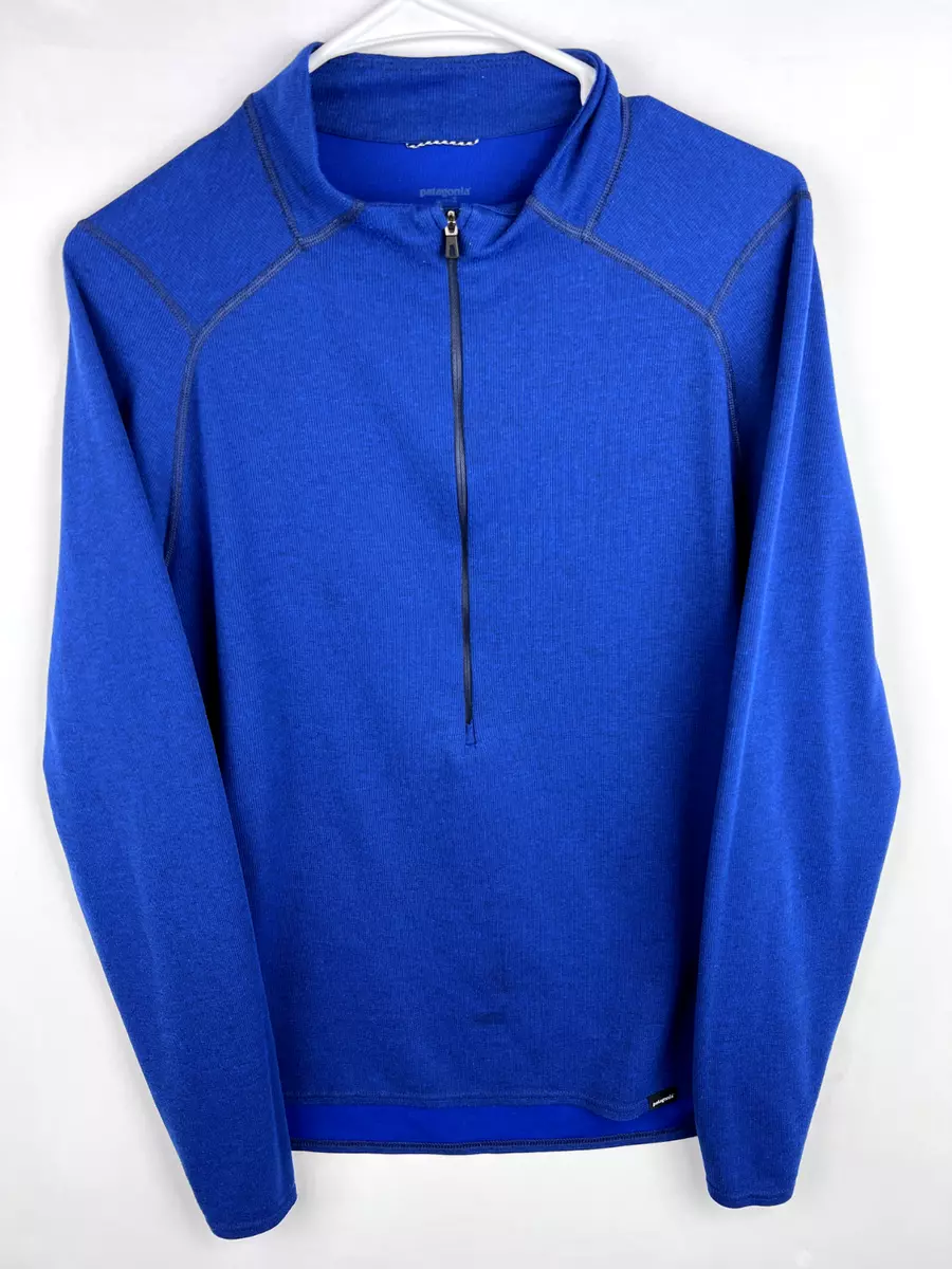 Patagonia Capilene Baselayer Mens L Lightweight 1/2 Half Zip Pullover Blue  Run