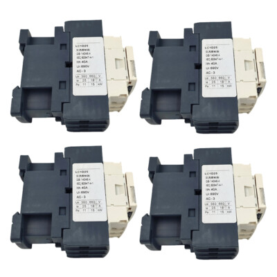 4pcs LC1D25G7 Contactor 120V Coil 25A For Schneider Contactor LC1D25G7 AC 3P 3NO