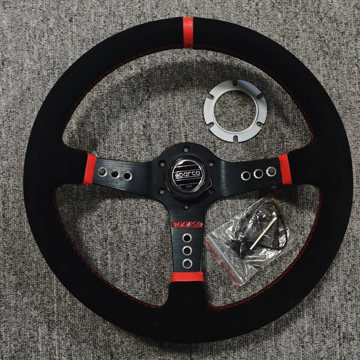JDM 14Inch SPARCO Steering Racing Car Suede Leather Deep dish