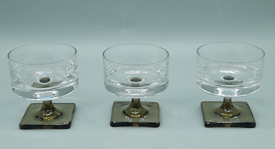 Rosenthal Glas Form Berlin Georg Jensen 3 Likörschalen 6,5 cm Gläser Rauchfuß