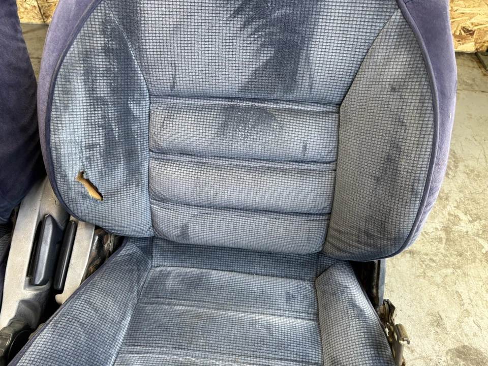 TOYOTA SUPRA MK3 86-92 CLOTH SEAT SEATS SET BLUE CLOTH REAR FRONT LEFT RIGHT OEM - Image 3 of 4