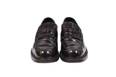 Prada Vintage Penny Loafers Sz US7 UK6 Brown Leather Slip On 
